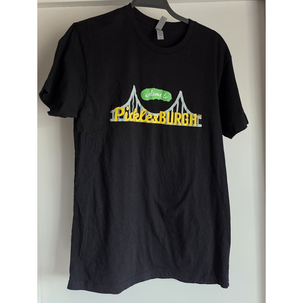 Next Level T-Shirt M Black Graphic Print Crew Neck Cotton Tee Casual Unisex